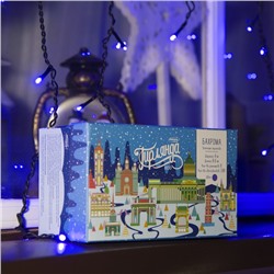 УЦЕНКА Гирлянда «Бахрома» 4×0.6 м, IP44, тёмная нить, 180 LED, свечение синее, 8 режимов, 220 В