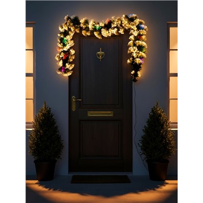 Хвойная гирлянда фиброоптическая «Вспышки» 200 см, автопереключение