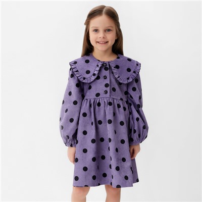 Платье детское вельветовое KAFTAN «Горошек», размер 28 (86-92 см)