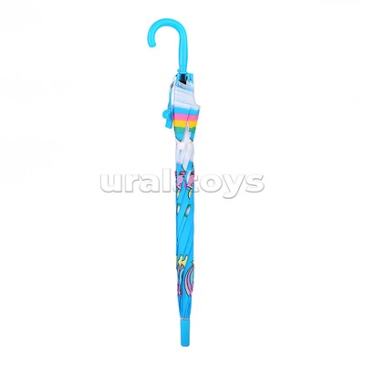 Зонт детский "Радужная единорожка" (цвет голубой) (50см.)