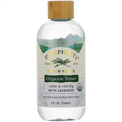 Humphrey's, Witch Hazel, Certified Organic Toner with Lavender, Calm, 8 fl oz (236 ml)