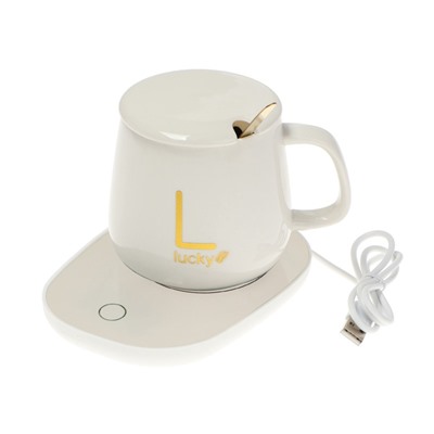 УЦЕНКА Кружка с подогревом LSK-1501, от USB, 16 Вт, белая