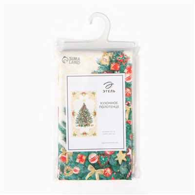 Новогоднее полотенце «Этель» Golden Christmas 40×73 см, 100% хл, саржа 190 г/м²
