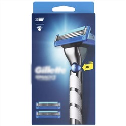 Станок для бритья Dʤɪˈlett МАК-3 Turbo 3D (+ 2 кассеты), (без подставки) с системой FlexBall (Оригинал)