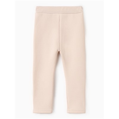 Легинсы для девочки на флисе Collorista, цвет молочный, рост 104 см