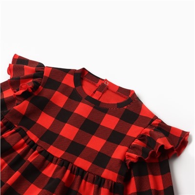 Платье детское с рюшами KAFTAN «Клеточка» размер 34 (122-128)