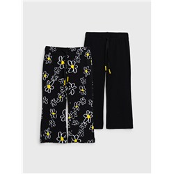 Брюки детские трикотажные для девочек, 2 пары в комплекте