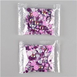 УЦЕНКА Набор для декора елочного шара полубусинами, фиолетовый