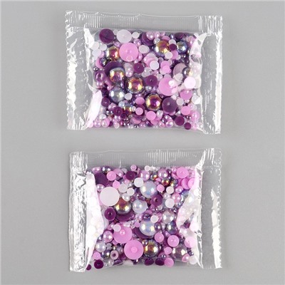 УЦЕНКА Набор для декора елочного шара полубусинами, фиолетовый