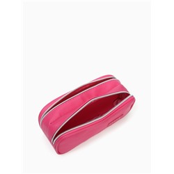 Косметичка - пенал на молнии с двумя отделами, малиновая