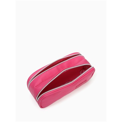 Косметичка-пенал на молнии с двумя отделами, малиновая