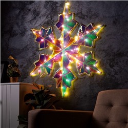 Светодиодная фигура «Снежинка» 80×80 см, пластик, 220 В, 8 режимов, свечение тёплое белое