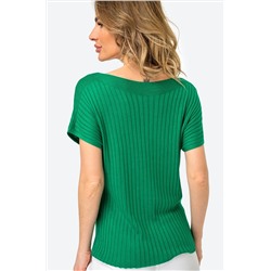 Женский джемпер с коротким рукавом в рубчик Happyfox