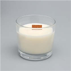Ароматическая свеча в стакане «Французская ваниль», из соевого воска с деревянным фитилём, 65 г