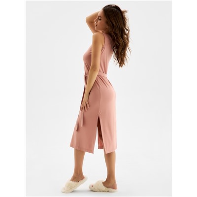 Сорочка миди ночная женская MINAKU: Home collection, тёмно-бежевая, размер 48