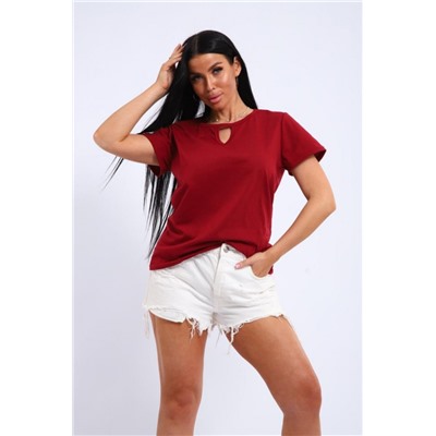 33603 Футболка женская (Бордовый)