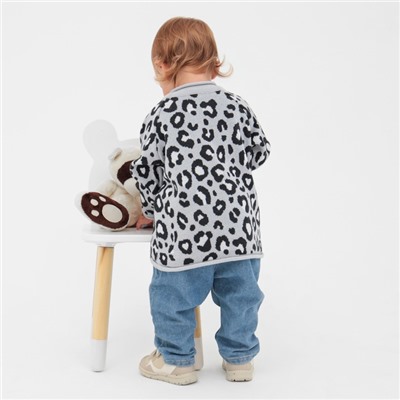 Джемпер вязаный Крошка Я Leo Baby рост 80-86 см, темно-серый