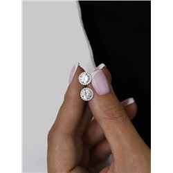 Серьги-пусеты из серебра с фианитами родированные 925 пробы S2180271010р