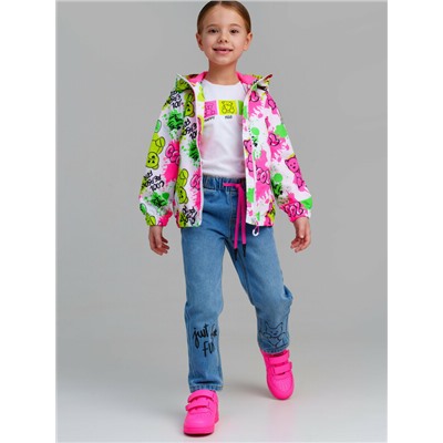 Куртка текстильная с полиуретановым покрытием для девочек (ветровка)
