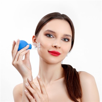 Набор вакуумных банок для массажа, стеклянные, d 1,5/2.4 см, 2 шт., цвет голубой