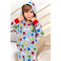 Пижама комбинезон пижамный Juno AW21BJ630 Sleepwear Boys серый меланж амонгс Ас