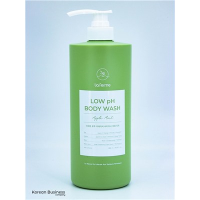 LA FERME - ГЕЛЬ ДЛЯ ДУША НИЗКОКИСЛОТНЫЙ С АРОМАТОМ МЯТЫ И ЯБЛОКА LOW PH BODY WASH APPLE MINT, 1000 ML