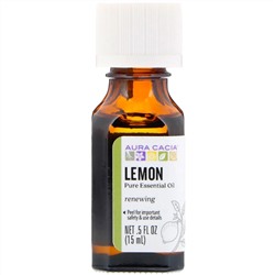 Aura Cacia, чистое эфирное масло, лимон, 15 мл (0,15 жидк. унции)