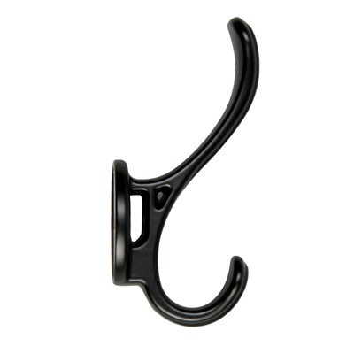 Крючок мебельный CAPPIO WAVE, двухрожковый, цвет черный