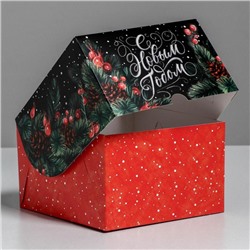 Коробка для капкейков «С Новым годом!» 16×16×10 см