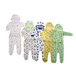 Комплект (кофта "стойка" длинный рукав, ползкнки короткие и чепчик) (Ф3Р)