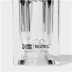 Набор для специй Magistro Glace, 2 предмета: мельница с ручкой, солонка, акрил, прозрачный