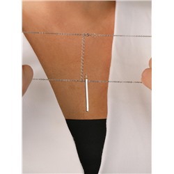 Колье из серебра с фианитами и позолотой родированное - Спичка 925 пробы пк-06рз200