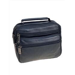 Сумка мужская из натуральной кожи, цвет черный