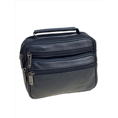 Сумка мужская из натуральной кожи, цвет черный