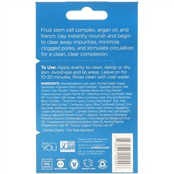 Andalou Naturals, мгновенное очищение, маска для лица с маслом арганы и голубой глиной, 8 г (0,28 унции)