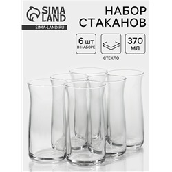 Стаканы Lav «Вера», 370 мл, 13.5×7 см, набор 6 шт., стекло, прозрачные