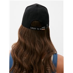 Кепка женская с вышивкой MIST Lucky, чёрная, размер 56-58