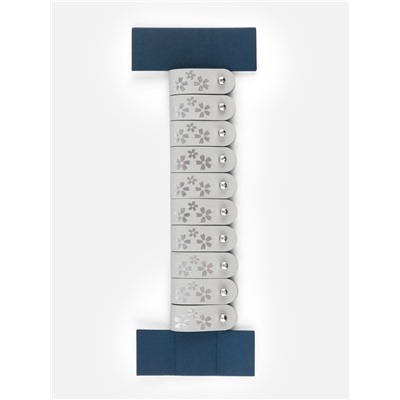 Бирка с кнопкой «Цветок» TEIRA, с тиснением, 8×1.5 см, 10 шт., серая