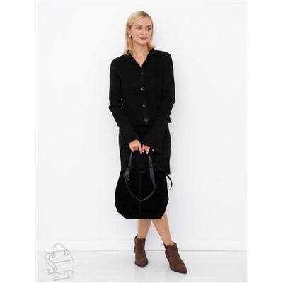 Сумка женская кожаная 1023M black Polina&Eiterou  в Новосибирске