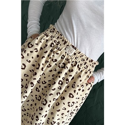 Юбка женская  NATURE087/02/Бежевый, коричневый