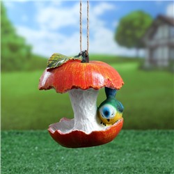 Садовая фигура из полистоуна «Кормушка-яблоко», 13×13×14 см