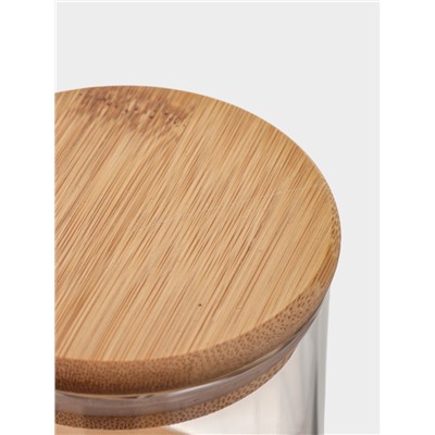 УЦЕНКА Набор банок для сыпучих продуктов 3 шт с бамбуковой крышкой и ложками "Эко" 29х9,5х12,3 см 28