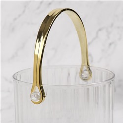 Органайзер - подставка для хранения косметики «CLEAN GOLD», с ручкой, d=12.5×12 см, цвет прозрачный/золотистый
