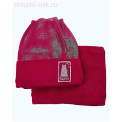 01-43-E Комплект для девочки флис (шапка+снуд) (48-52)