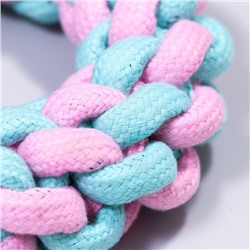 Игрушка канатная «Плетёное кольцо», до 15 см, до 160 г, розовая/мятная