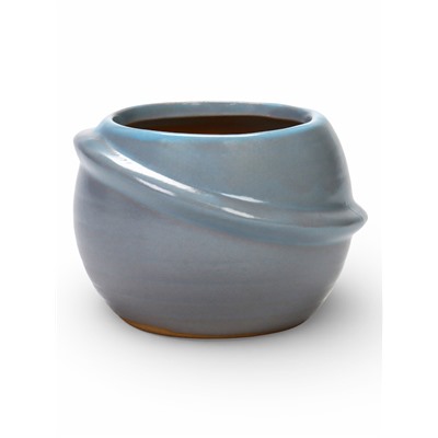 Декоративный горшок для цветов «Сатурн», 6×8.8×8.5 см, керамический, голубой, Greengo