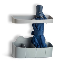 Подставка для зонтов, пластик, 23.5×7.5×11 см, 6.5×23.5×4 см, серая