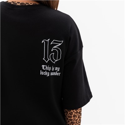 Футболка женская MIST Lucky, размер 44-46, чёрная