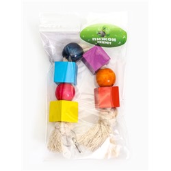 Игрушка для птиц «Кубики», 25×3 см, цвет МИКС