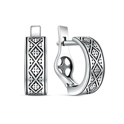 Серьги из чернёного серебра С-02ч